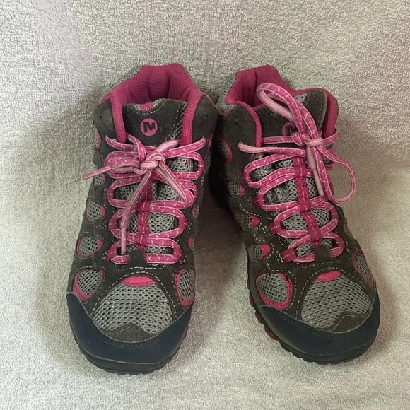 Merrell girls pink and gray hiking boots in size 4 - Picture 10 of 10